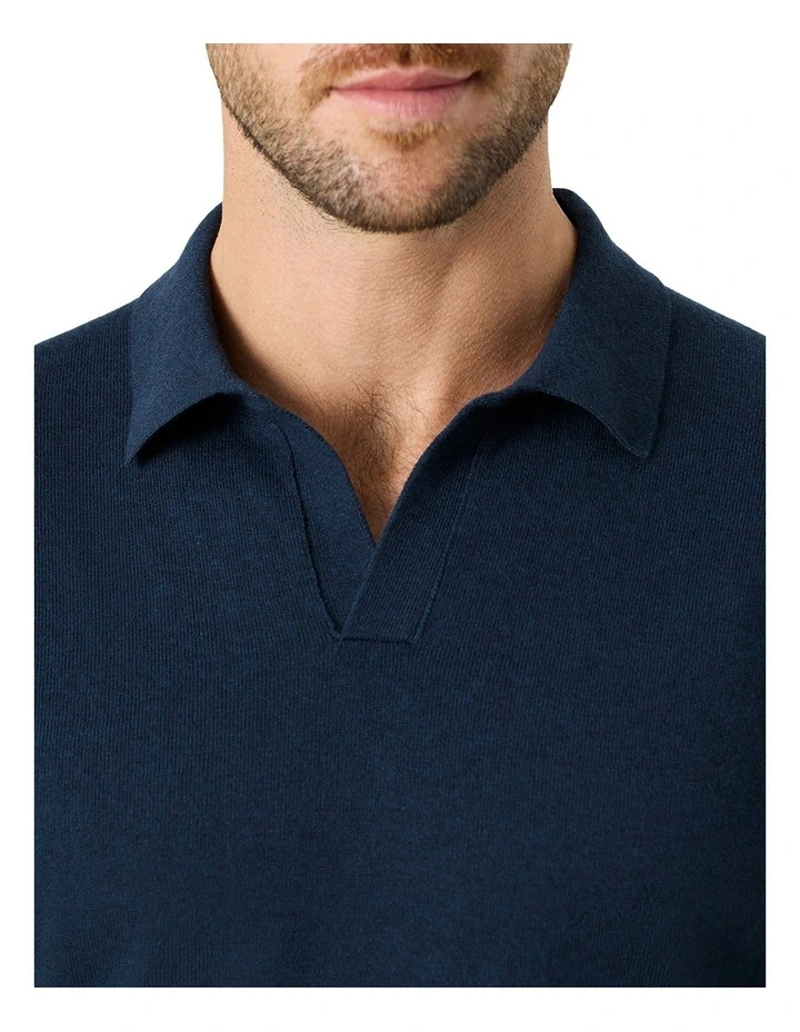 Carter Long Sleeve Polo in Navy image 3