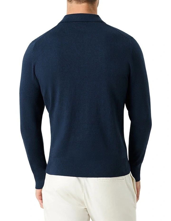 Carter Long Sleeve Polo in Navy image 4