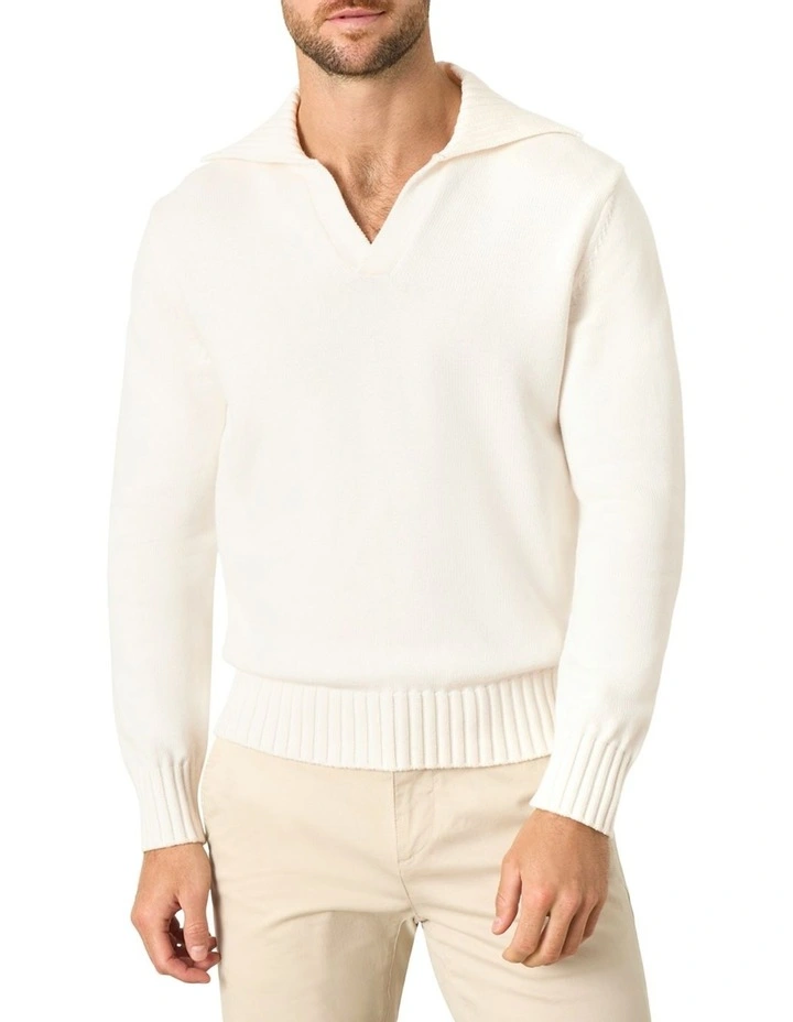 Hardy Cotton Polo in Cream image 1