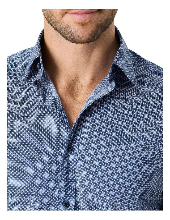 Braddon Printed Shirt in Blue image 3