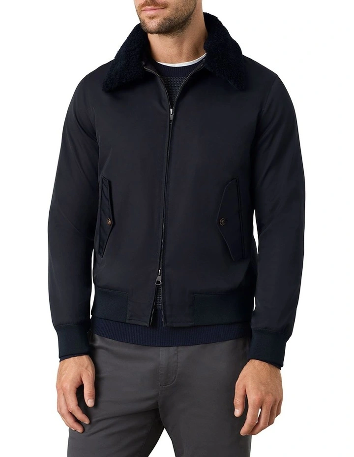 Denman Shearling Jacket in Navy image 1