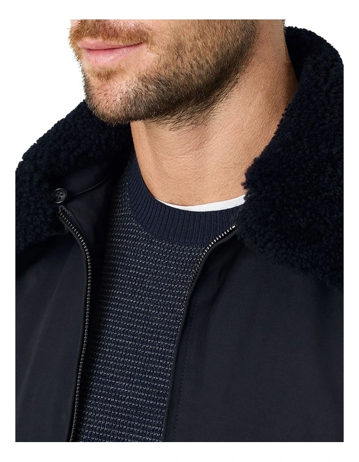 Denman Shearling Jacket in Navy image 2
