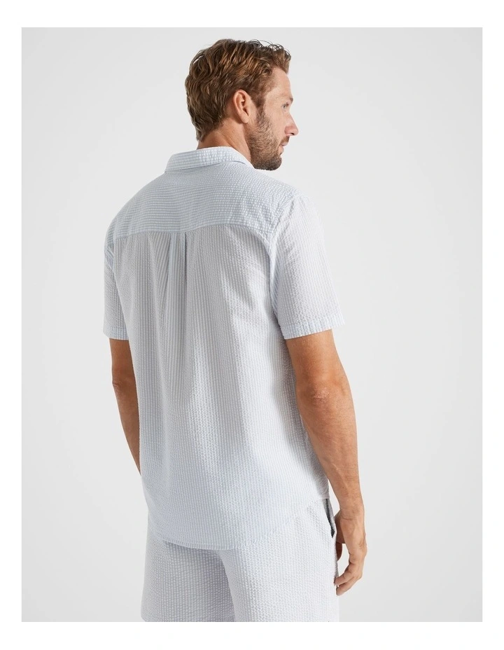 Seersucker Shirt in Baby Blue image 2