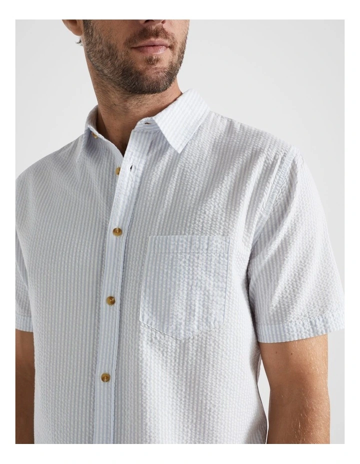Seersucker Shirt in Baby Blue image 3