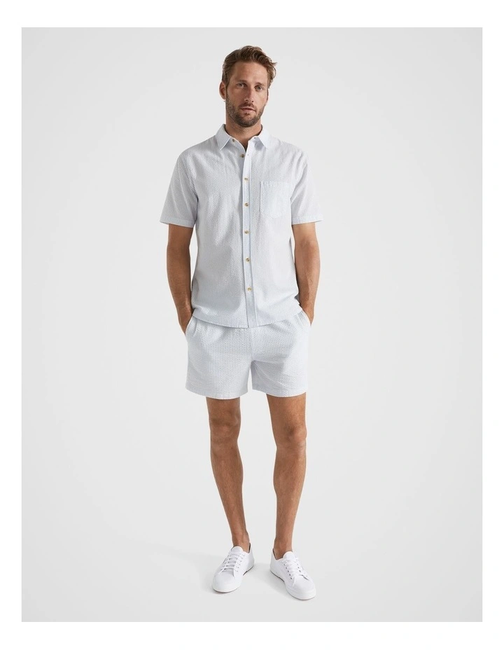 Seersucker Shirt in Baby Blue image 4