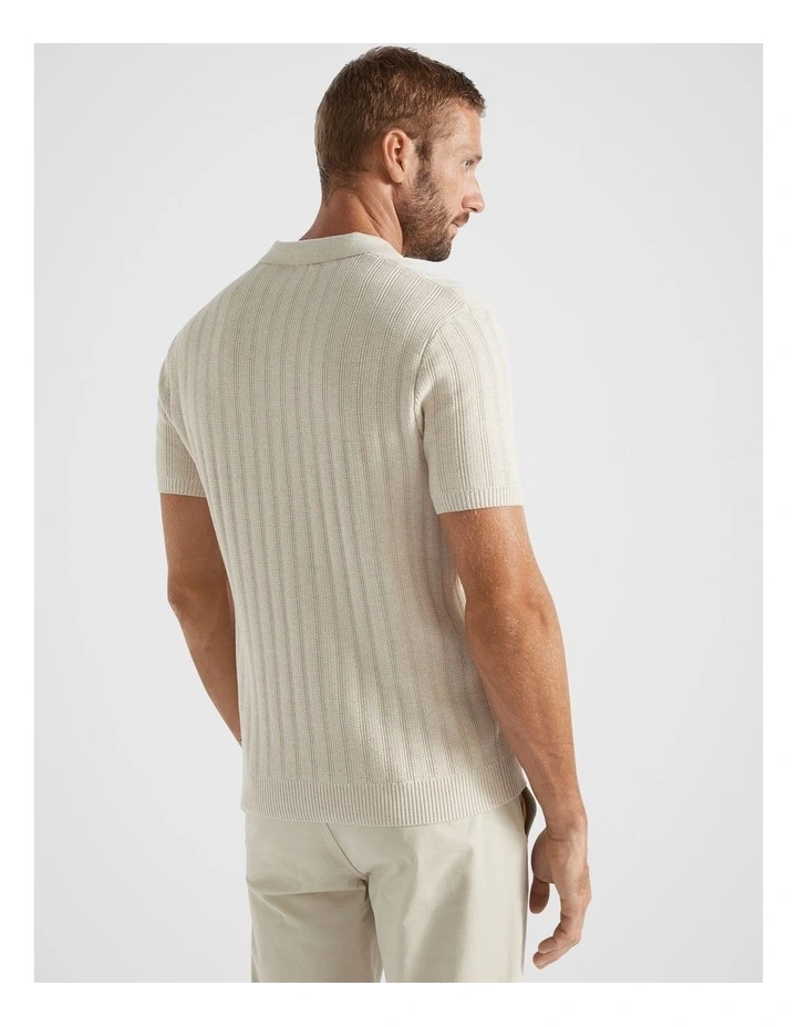 Textured Trophy Polo Shirt in Stone image 2