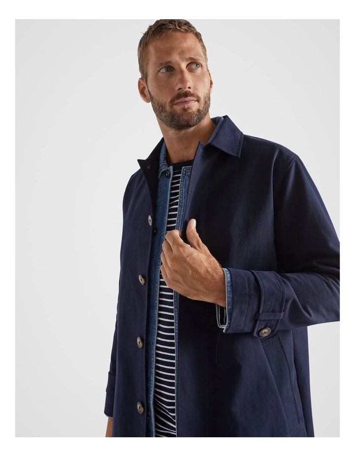 Car Coat in Midnight Blue image 4