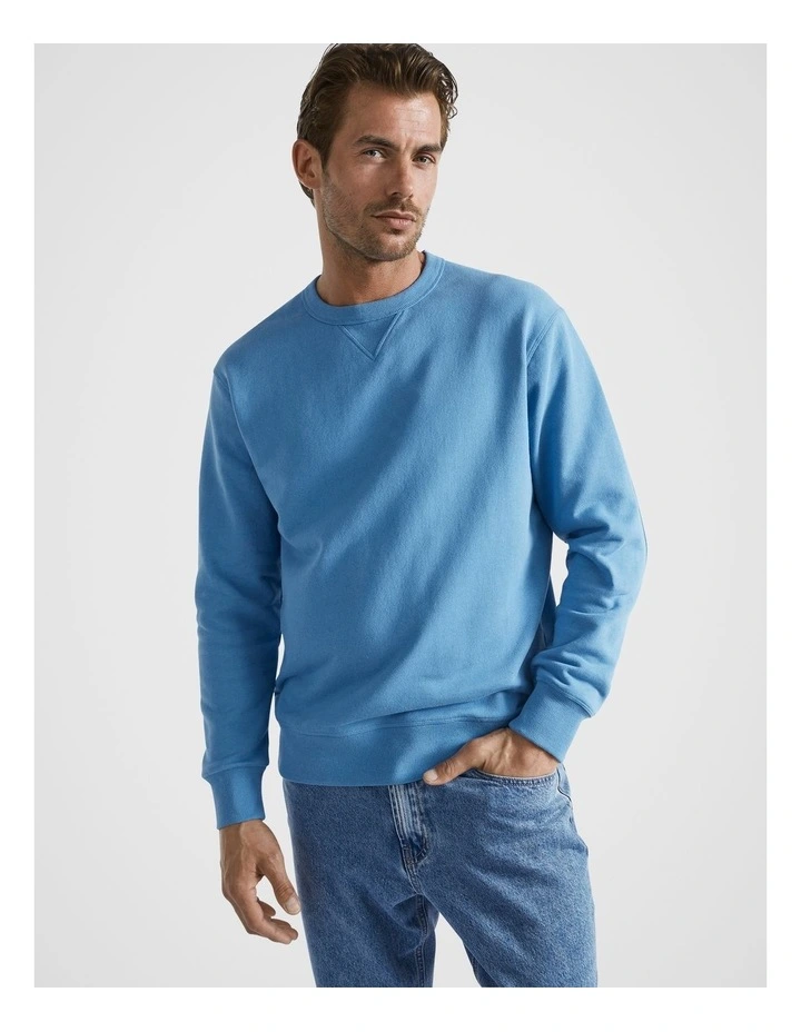 Crewneck Sweatshirt in Deep Chambray image 1