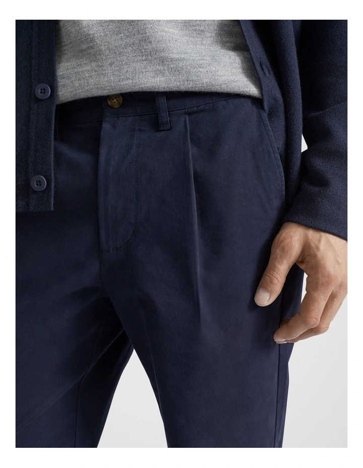 Pleat Front Pant in Midnight Blue image 3