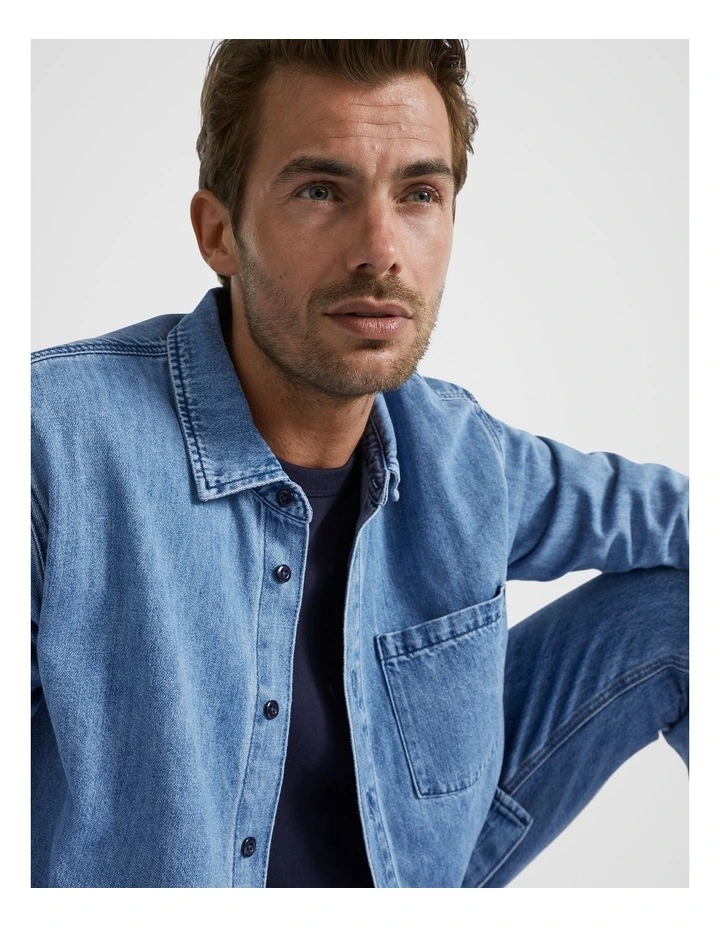 Denim Shirt in Mid Wash image 1