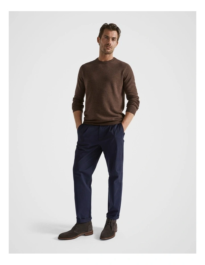 Merino Wool Crew Knit in Chocolate image 2