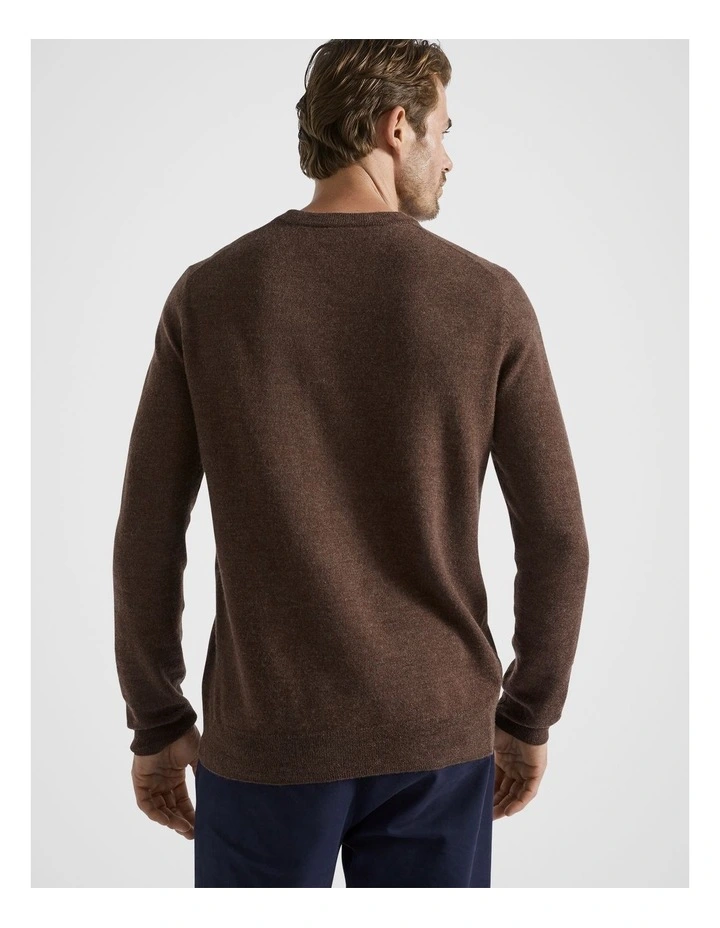 Merino Wool Crew Knit in Chocolate image 4