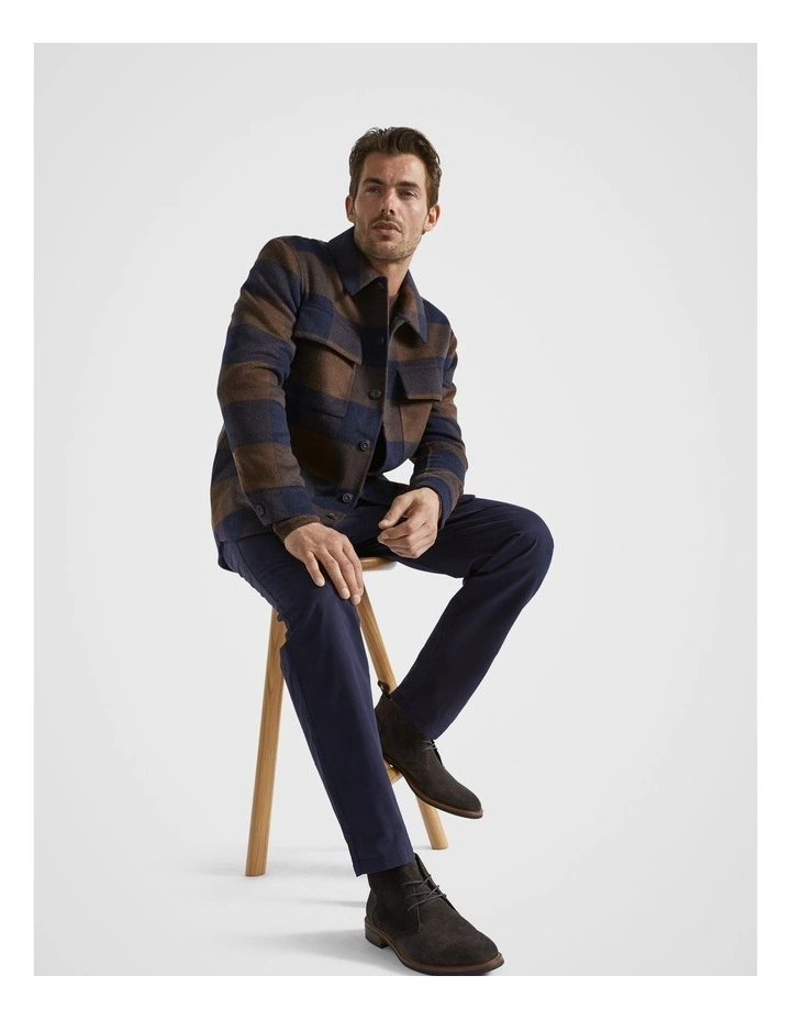 Wool Blend Shacket in Chocolate Plaid image 4
