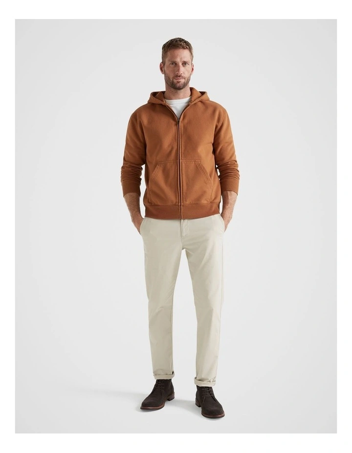Full Zip Hooded Sweatshirt in Nutmeg image 4
