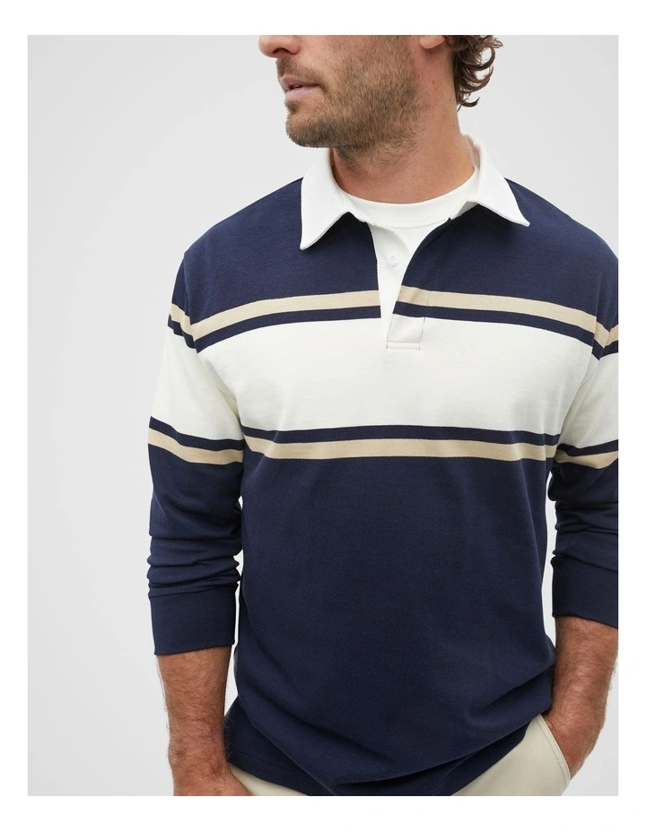 Rugby Polo in Midnight Multi image 2