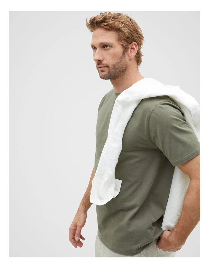Crew Tee in Smokey Olive image 3