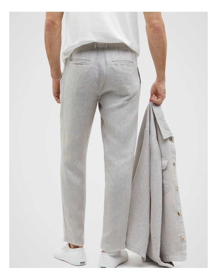 Pleat Front Linen Pant in Chalk Crossdye image 2