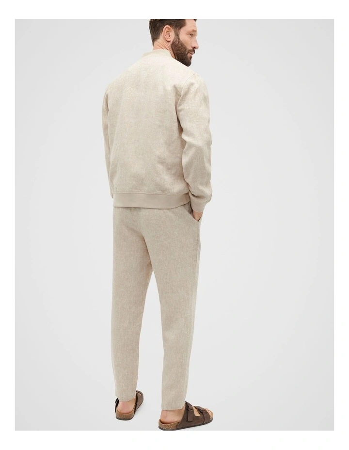Linen Bomber Jacket in Sandshell Crossdye image 2