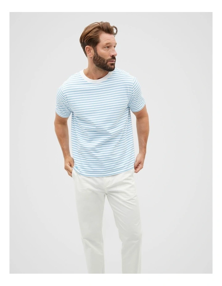 Crew Stripe Tee in Capri Stripe image 1