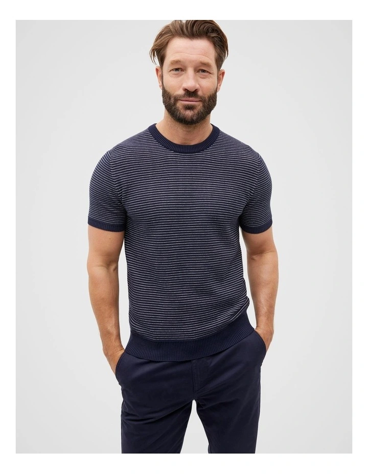 Knit Tee in Chalk Stripe image 1
