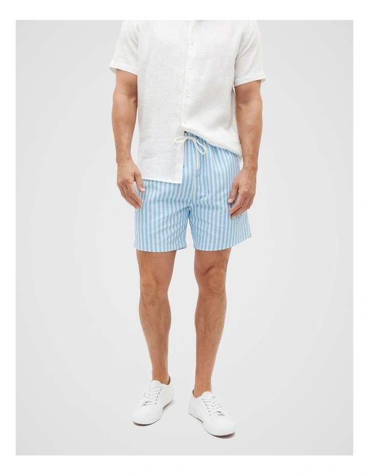Stripe Swim Short in Capri image 1