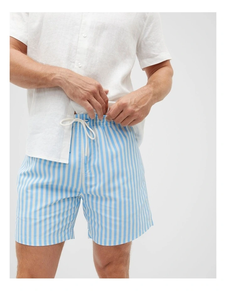 Stripe Swim Short in Capri image 3