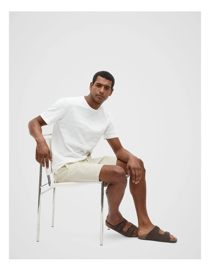 Texture Stripe Tee in Vintage White image 4