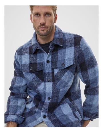 Brushed Check Overshirt in Midnight Multi