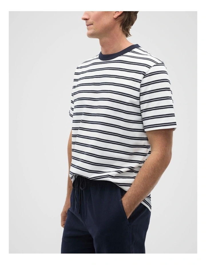 Crew Stripe Tee in Midnight Blue image 4