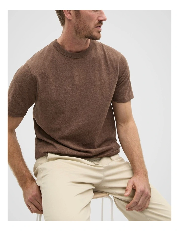 Crew Tee in Cocoa Marle image 1