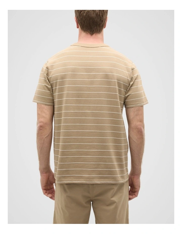Crew Stripe Tee in Biscotti Stripe image 2