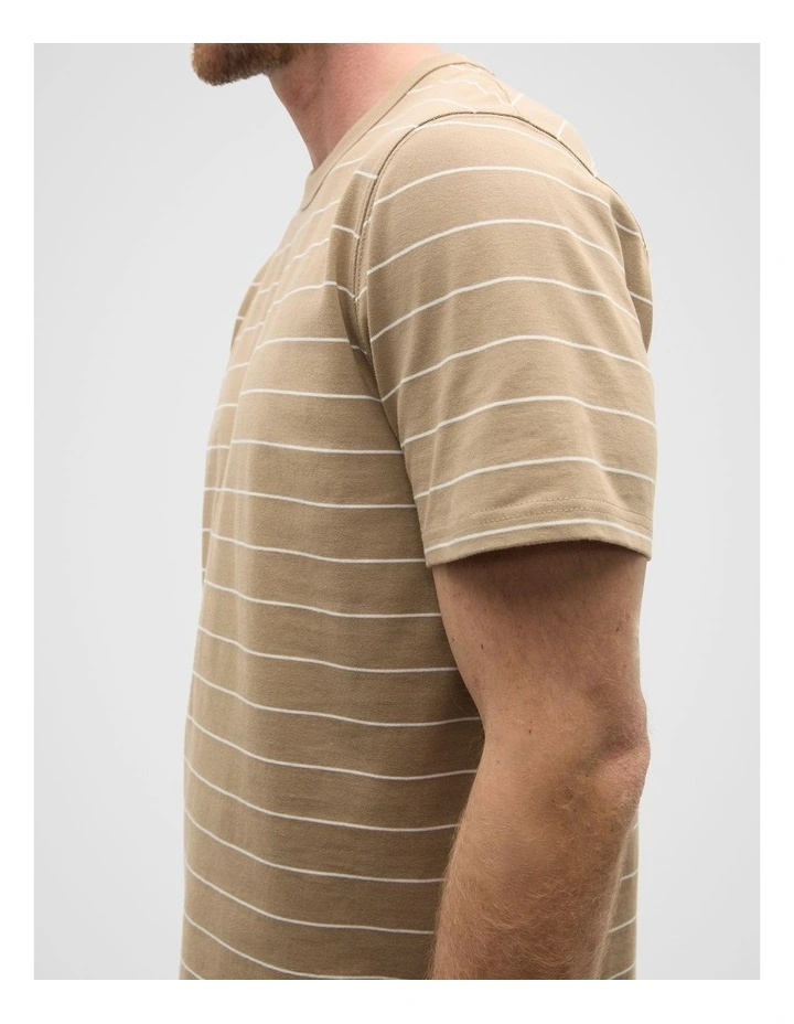 Crew Stripe Tee in Biscotti Stripe image 4