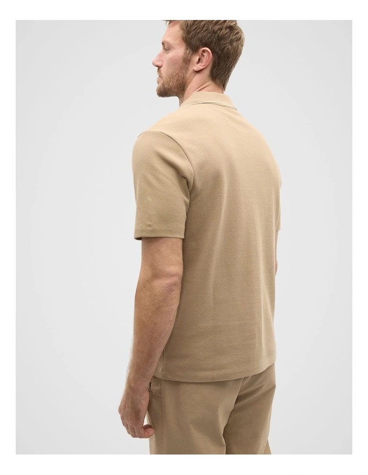 Pocket Polo Shirt in Biscotti image 2