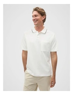 Pocket Polo Shirt in Vintage White
