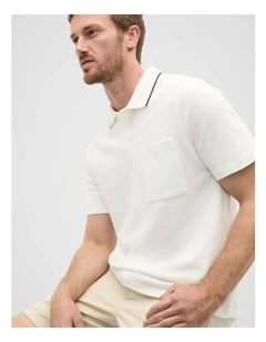 Pocket Polo Shirt in Vintage White
