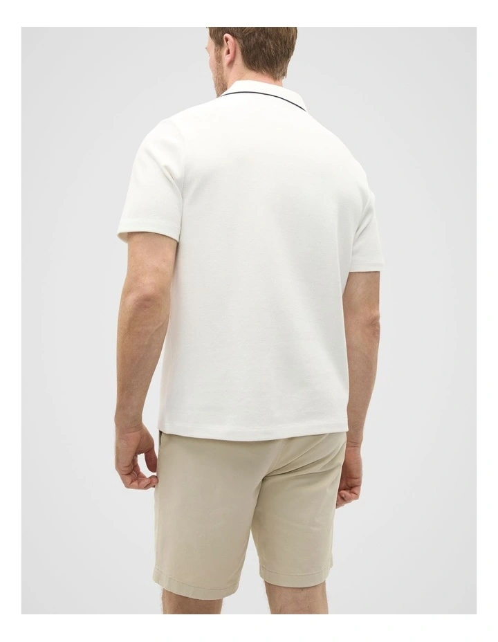 Pocket Polo Shirt in Vintage White image 2