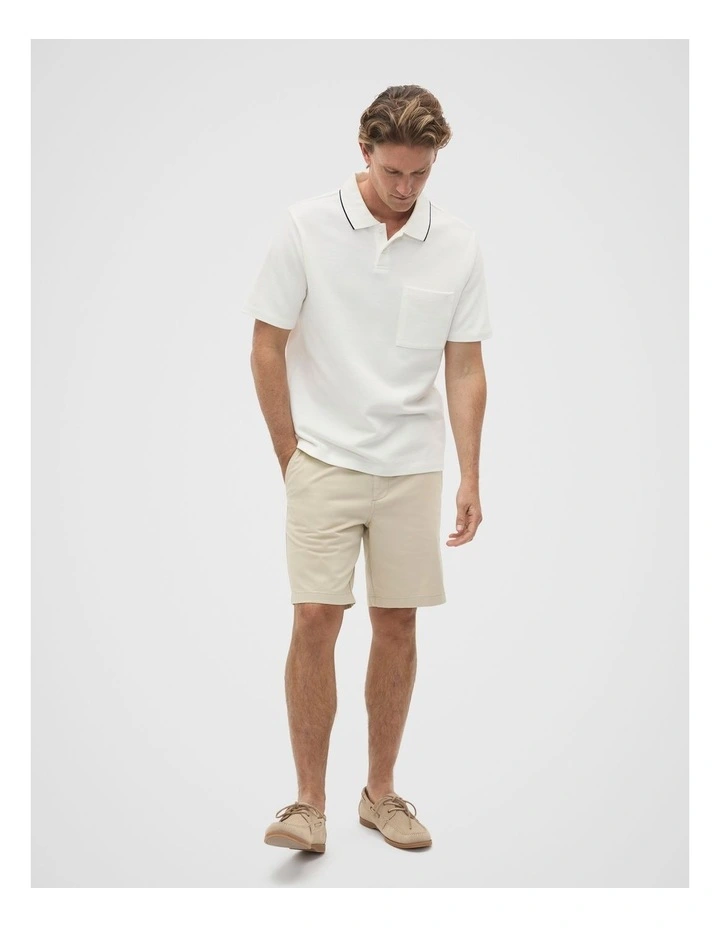 Pocket Polo Shirt in Vintage White image 3