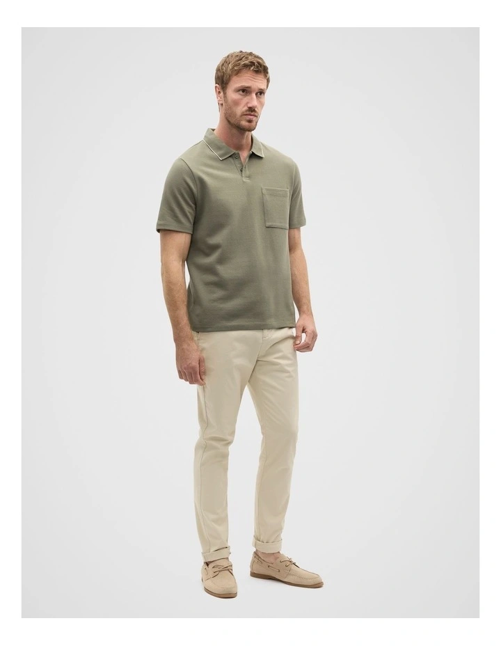 Pocket Polo Shirt in Vintage Khaki image 3