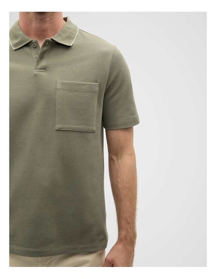 Pocket Polo Shirt in Vintage Khaki image 4