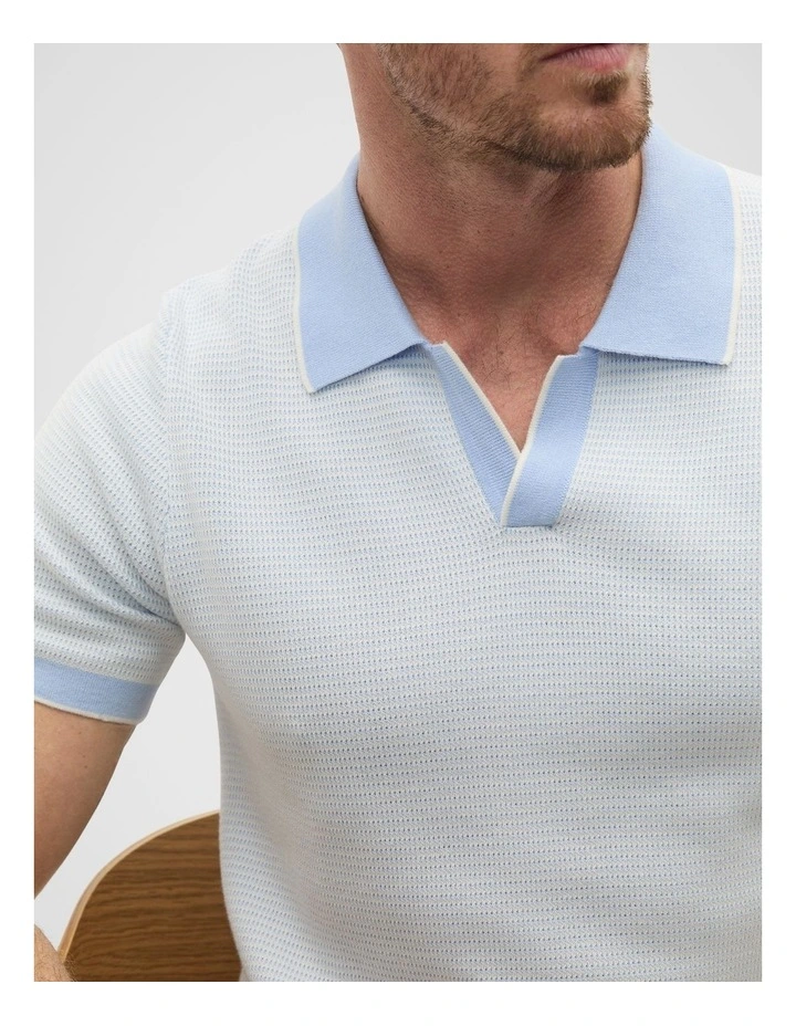 Two Tone Trophy Polo in Skyway image 4