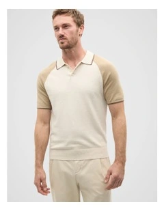 Colourblock Polo in Grey