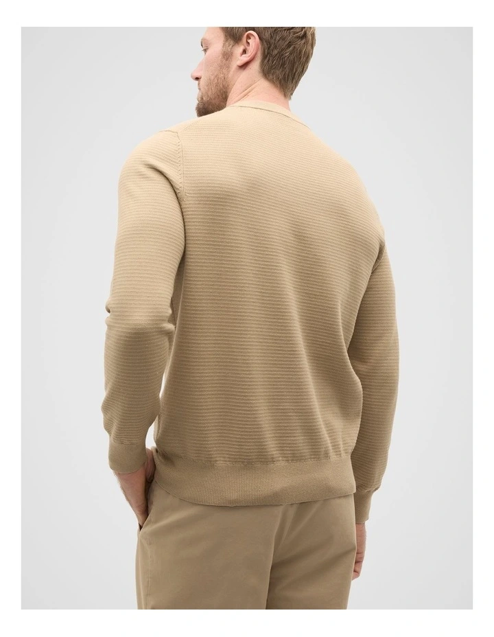 Ribbed Textured Knit Sweater in Biscotti image 2