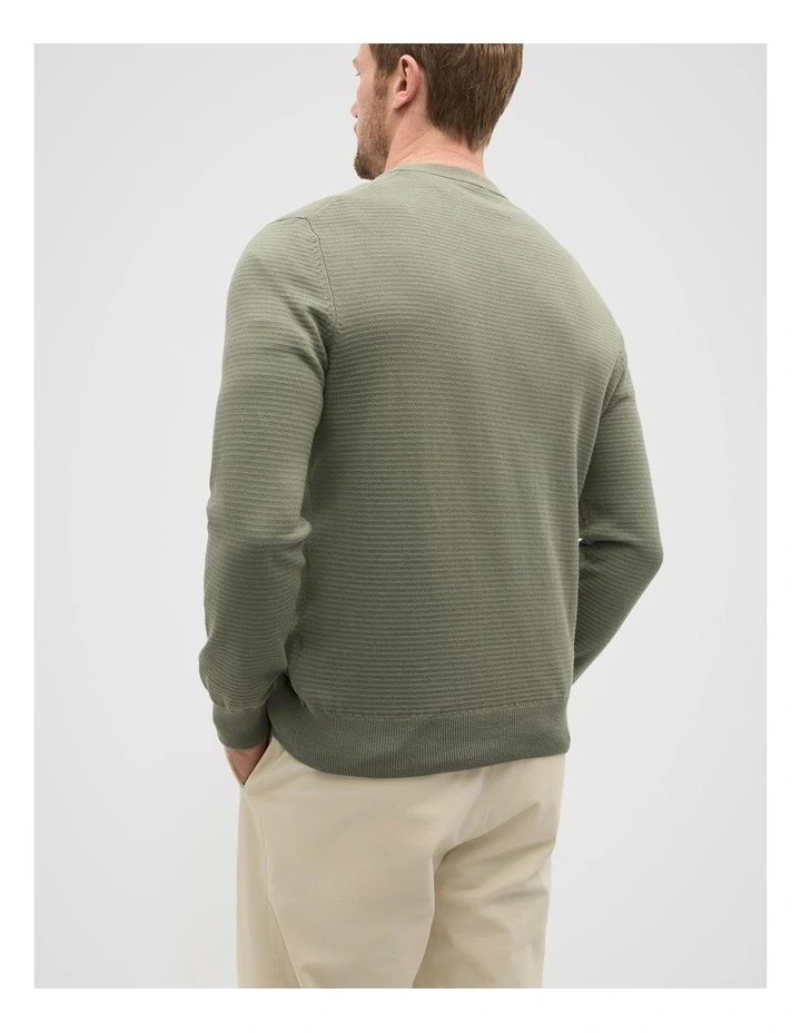 Ribbed Textured Knit Sweater in Vintage Khaki image 2