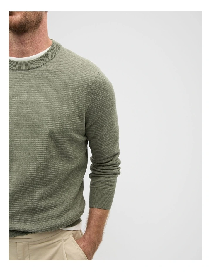 Ribbed Textured Knit Sweater in Vintage Khaki image 4