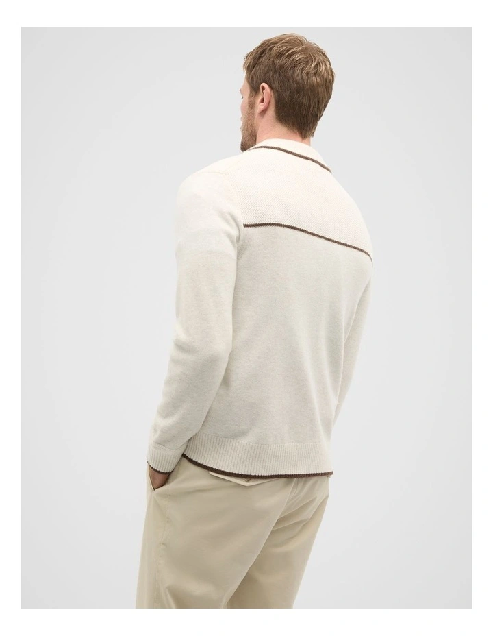 Textured Cardigan in Cream image 2