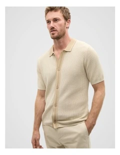 Knit Resort Shirt in Cool Stone