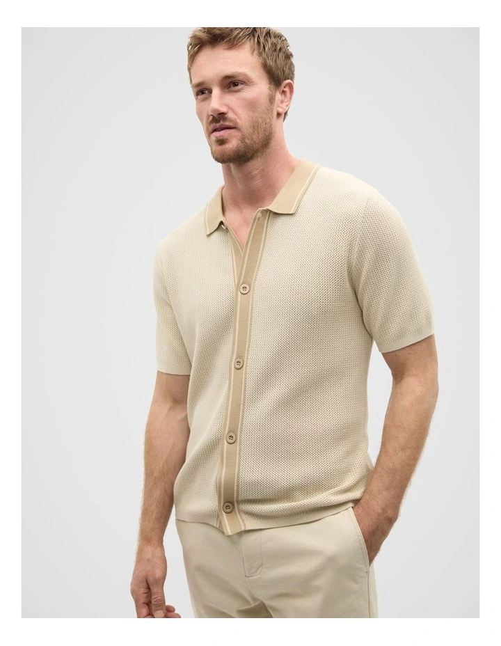 Knit Resort Shirt in Cool Stone image 1
