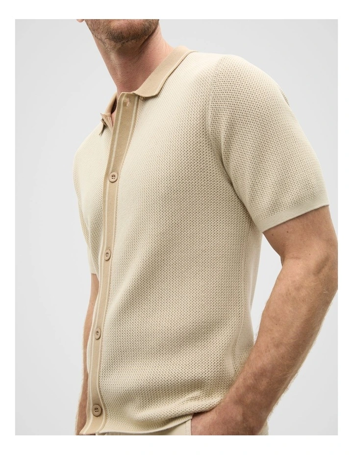 Knit Resort Shirt in Cool Stone image 4
