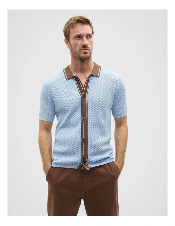 Knit Resort Shirt in Skyway image 1