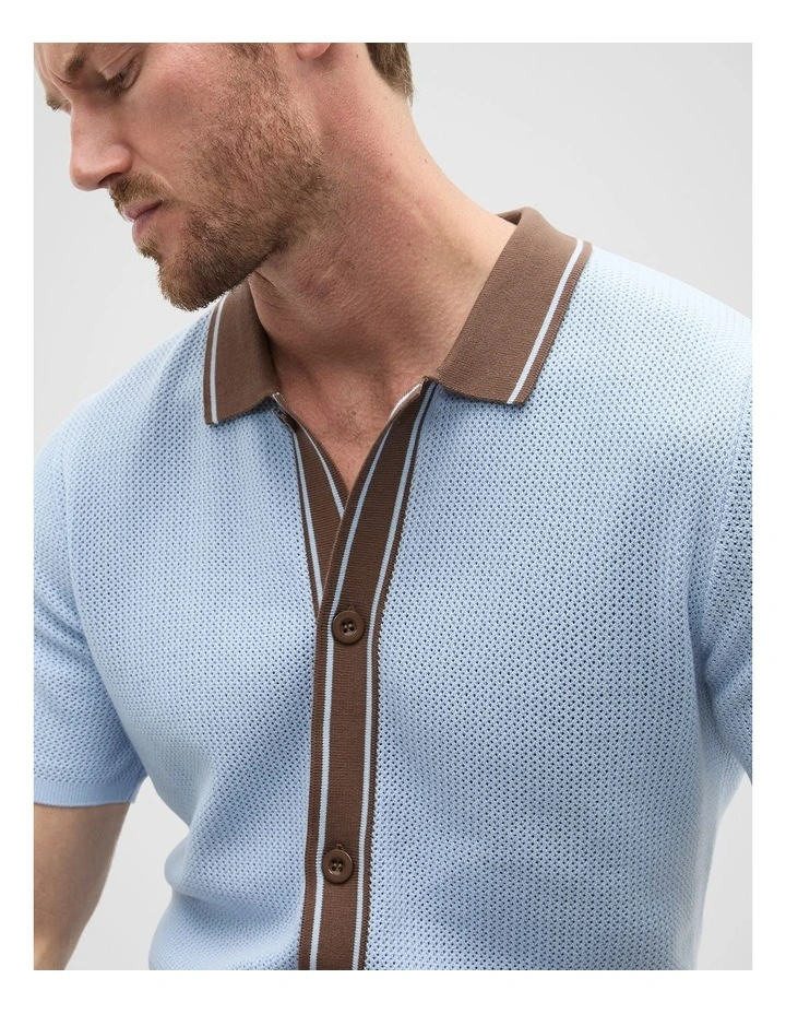 Knit Resort Shirt in Skyway image 4